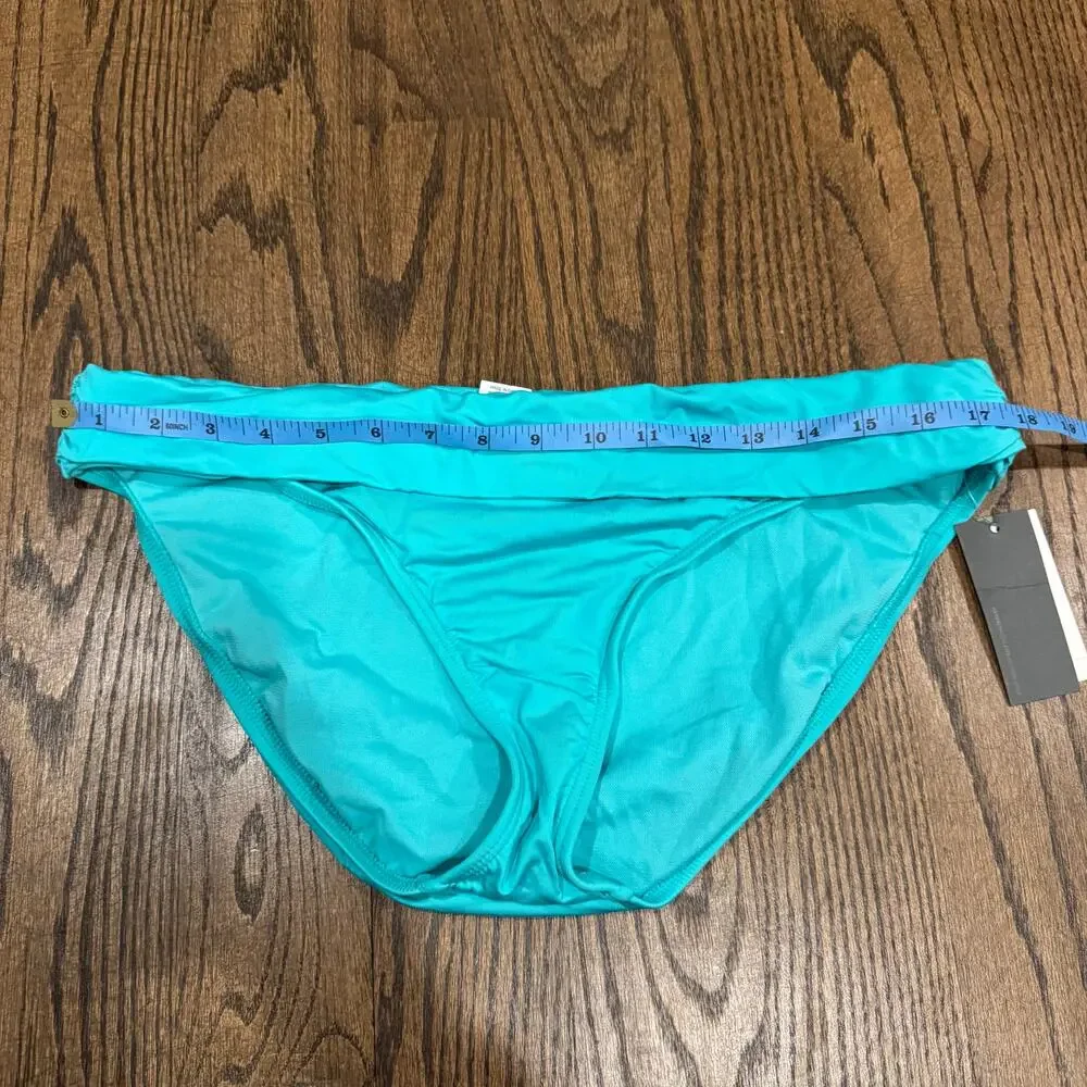 Kenneth Cole Womens Teal Green Fold Over Bikini Brief Swim Suit Bottom Size XL